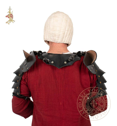 Leather Pauldrons LARP shoulder armour with Sword Breakers