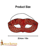 Leather Venetian Mask made from dark red leather