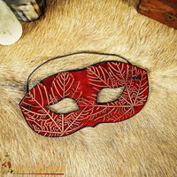 Leather Venetian Mask made from maroon leather