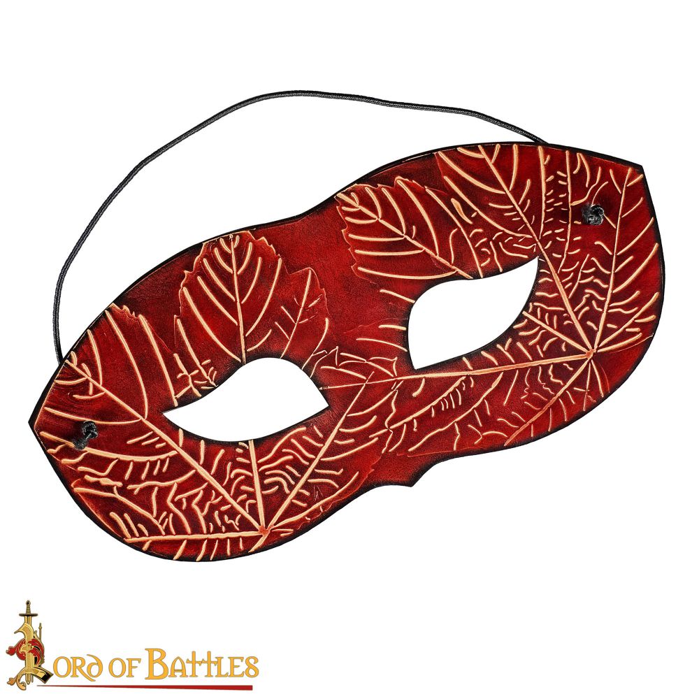 Leather Venetian Mask made from red leather