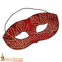Leather Venetian Mask made from red leather