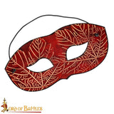 Leather Venetian Mask made from red leather