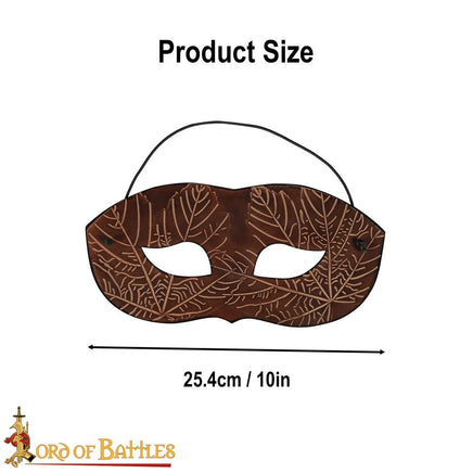 Leather pagan Mask made from brown leather