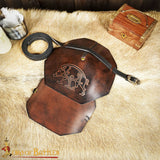 Leather pauldron shoulder armour with boar animal design