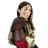 Leather shoulder armour with Viking tree of life design