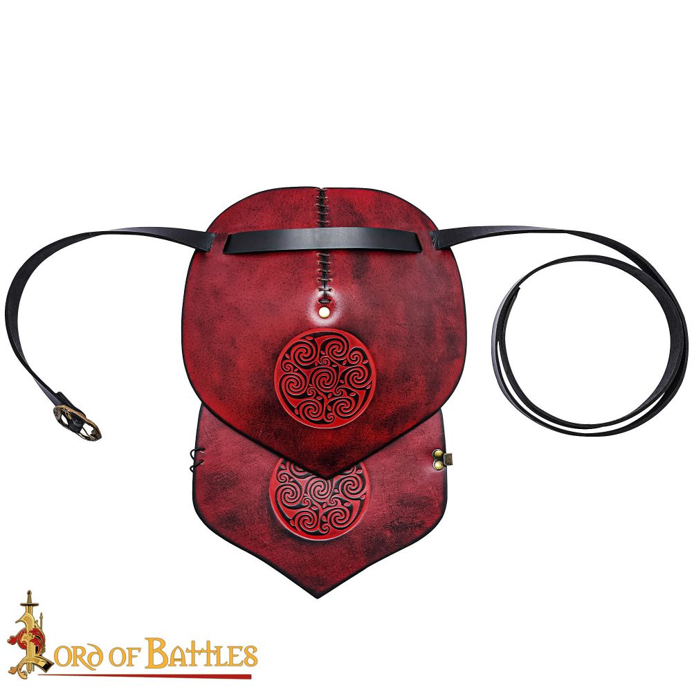 Celtic Circle Leather Spaulder Armour - Red
