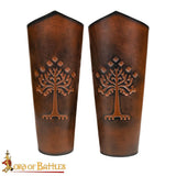 Lord of the Rings Leather Bracers made from Brown leather