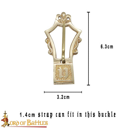 Lyre Medieval 15th century reproduction belt buckle