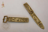 Matching 15th century Renaissance belt buckle and strapend set