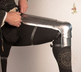 Medieval 15th century leg plate armour reproduction