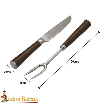 Medieval Cutlery knife and fork Set made from Stainless Steel