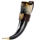 Medieval Drinking horn with eagle belt holder