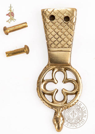Medieval English Quatrefoil and acorn strap end belt fitting