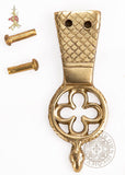 Medieval English Quatrefoil and acorn strap end belt fitting