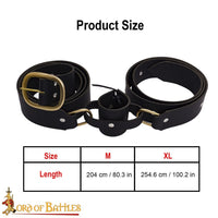 Medieval LARP or SCA sword belt with brass buckle
