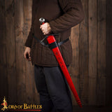 Medieval Sword with Red dragon Design Scabbard and belt