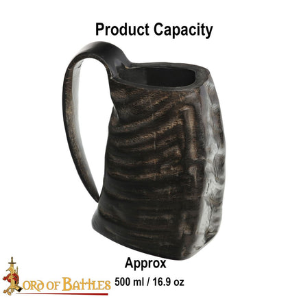 Medieval Tankard made from real buffalo horn