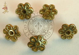 Medieval Flower belt mounts for historical re-enactment