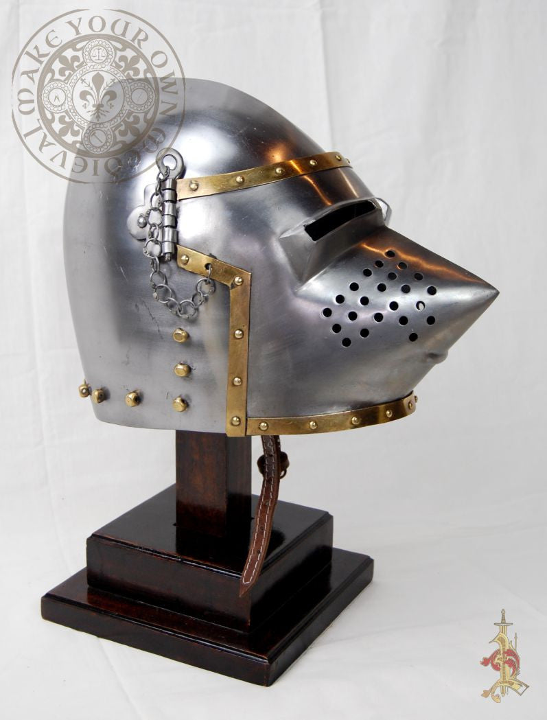 Medieval Reenactment Pig-Face Bacinet 14th - 15th Century reproduction Helmet