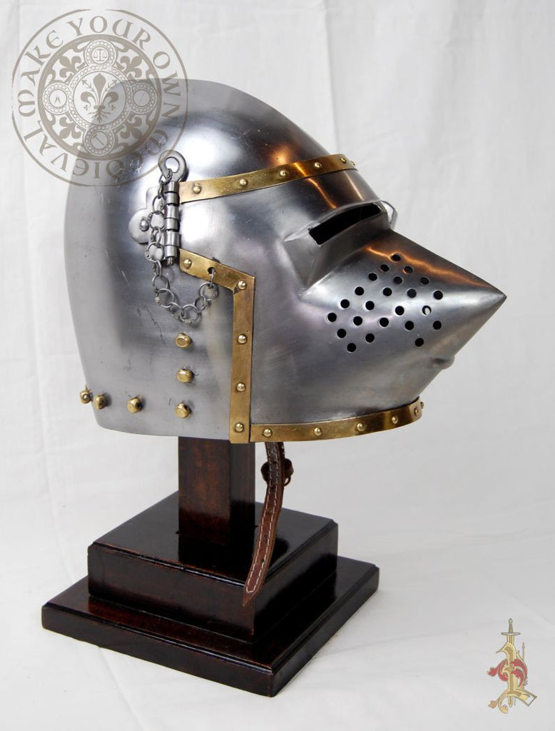 Hounskull Pig-Face Bascinet 14th - 15th Century Helm. (14 Gauge)