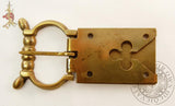 Medieval Trefoil belt buckle with plate brass