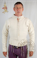 Medieval arming doublet with aglets