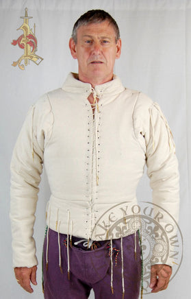Medieval arming doublet with aglets