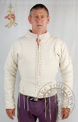 Medieval arming doublet with aglets