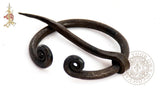Medieval cloak or fibula clasp for fastening capes or clothing blacksmith forged