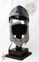 Medieval reenactment bascinet 14th century