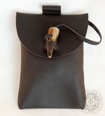 Viking bone toggle pouch or bag accessory for costume