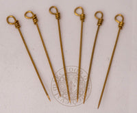 Medieval veil pins made from brass for historical reenactment