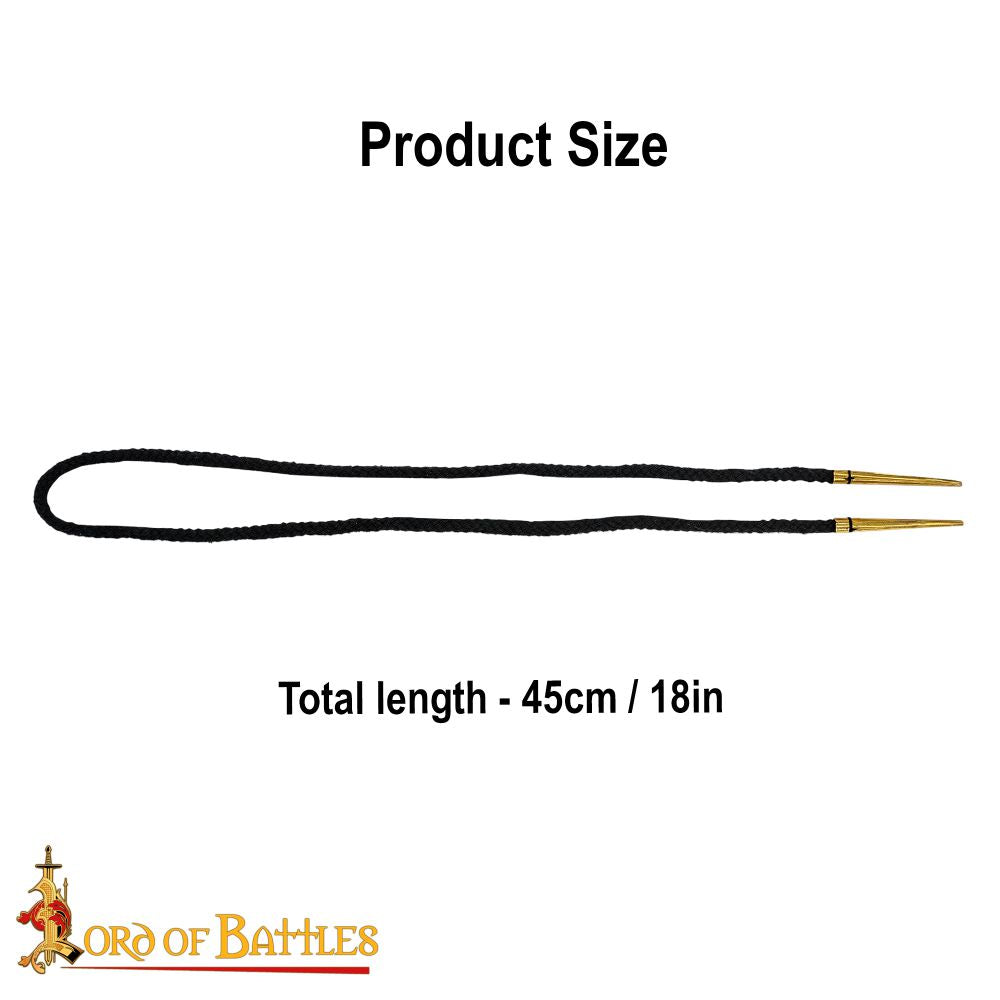 Aglets Points with Cord 45cm Long - Black