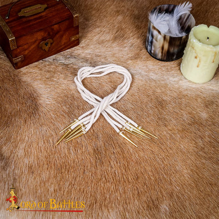 Medieval arming points string white