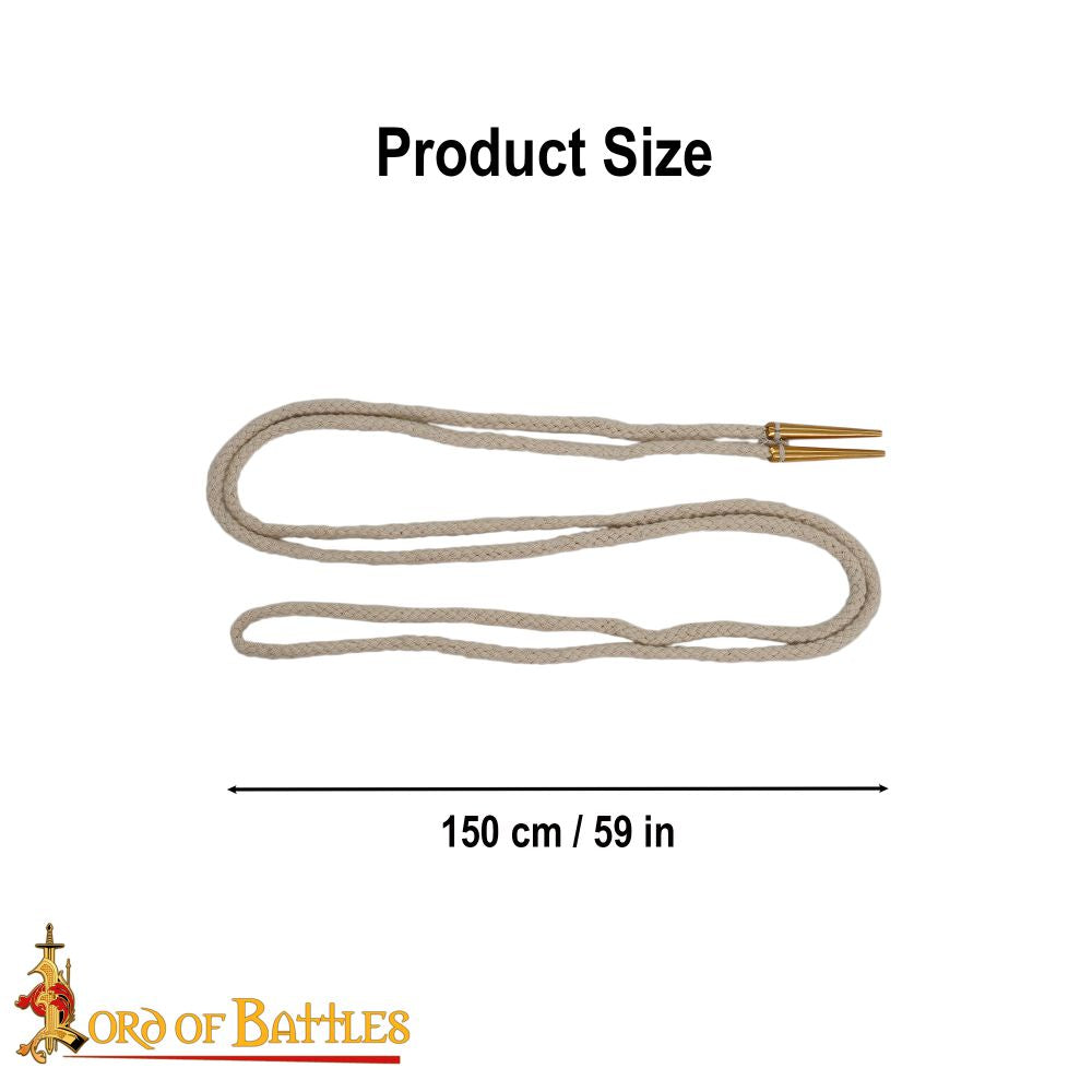 Aglets Points with Cord 130-150cm Long - White