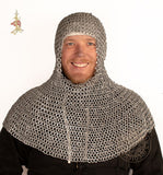 Medieval coif made from Aluminium rings crusader costume