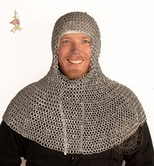 Medieval coif made from Aluminium rings crusader costume