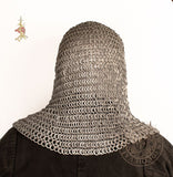 Medieval coif made from Aluminium rings large long size
