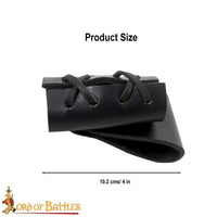 Medieval dagger or tool scabbard holder made from black leather