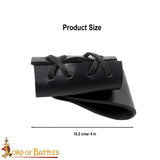 Medieval dagger or tool scabbard holder made from black leather