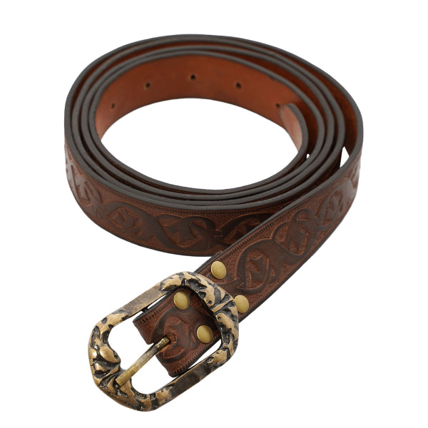 Renaissance Brown Belt with Vine Embossed Strap