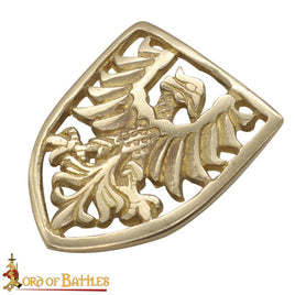 Medieval eagle large plaque belt mount made from brass