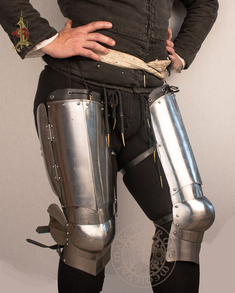 14th / 15th Century Milanese Cuisse Leg Armour - 16 Gauge - Leeds Armoury