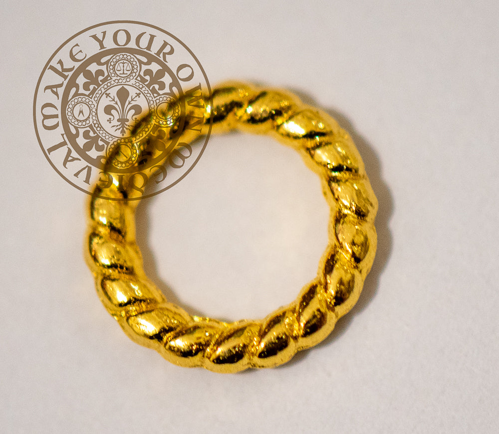Twist Lacing Ring Gold- Set of 20