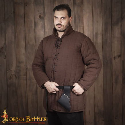 Medieval sword holder for Crusader costume made from black leather