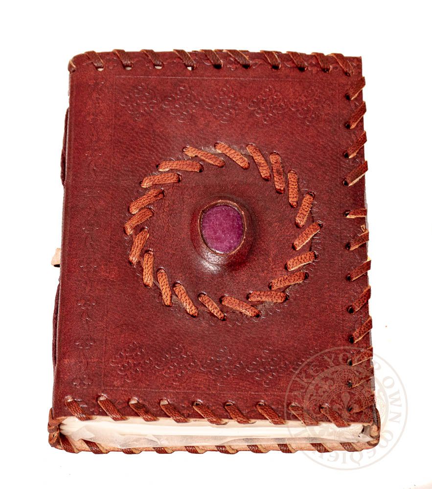 wiccan leather journal with purple stone available in Australia 