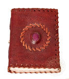 Pagan small leather journal with purple stone available in Australia 