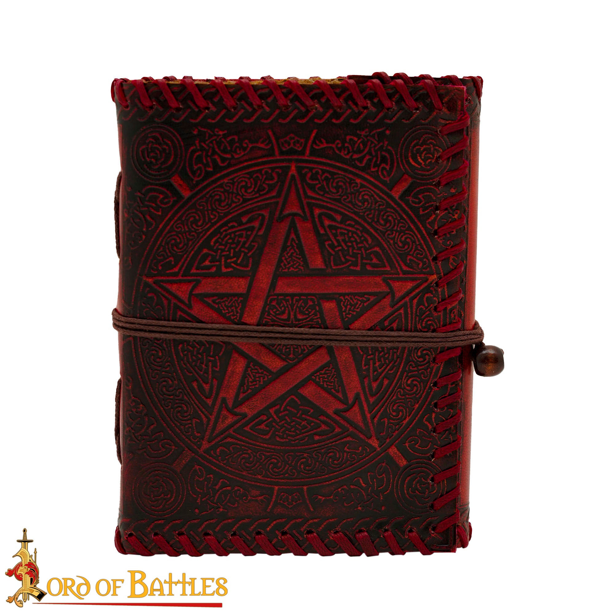 Pentagram Book Leather Diary made from red leather