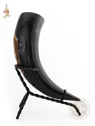 Pirate renaissance drinking horn with stand