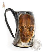 Pirate tankard ale drinking mug made from cow horn